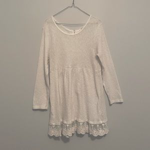 White bottom laced sweater